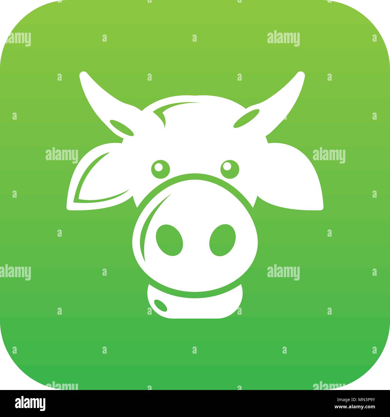 Cow head icon green vector Stock Vector Image & Art - Alamy
