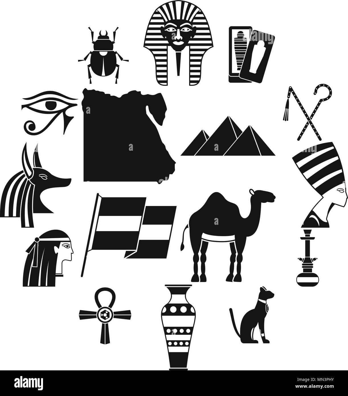 Egypt travel items icons set, simple style Stock Vector Image & Art - Alamy