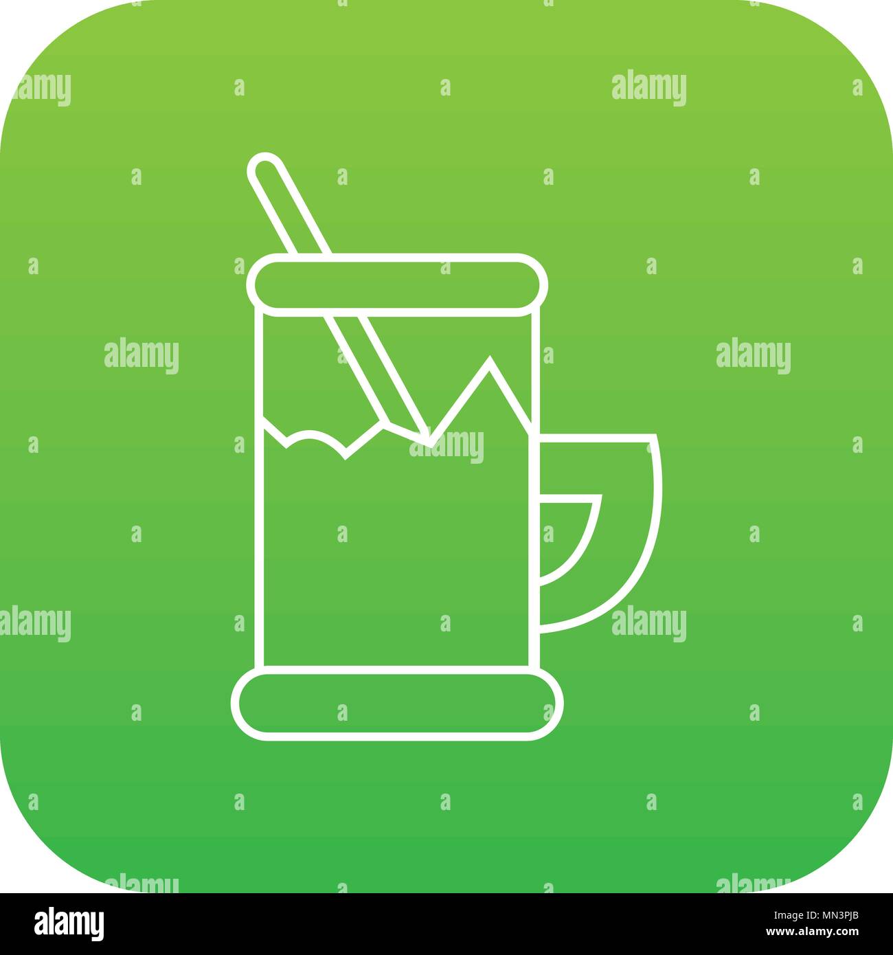Metal glass cup tea icon green vector Stock Vector Image & Art - Alamy