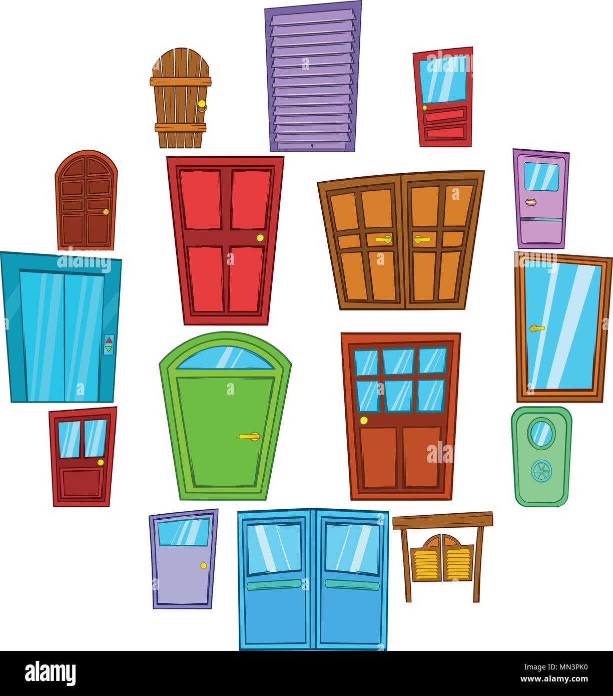 Door icons set Stock Vector Image & Art Alamy