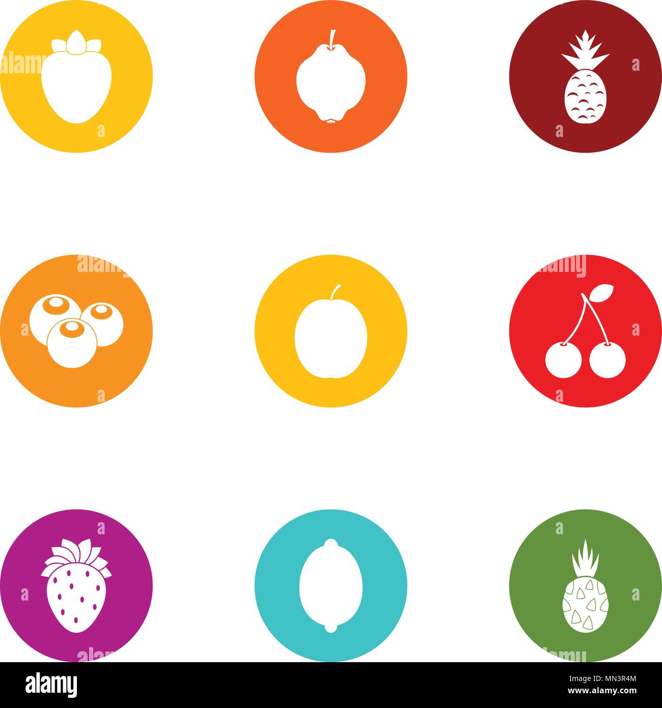 Tropical fruit icons set, flat style Stock Vector Image & Art - Alamy