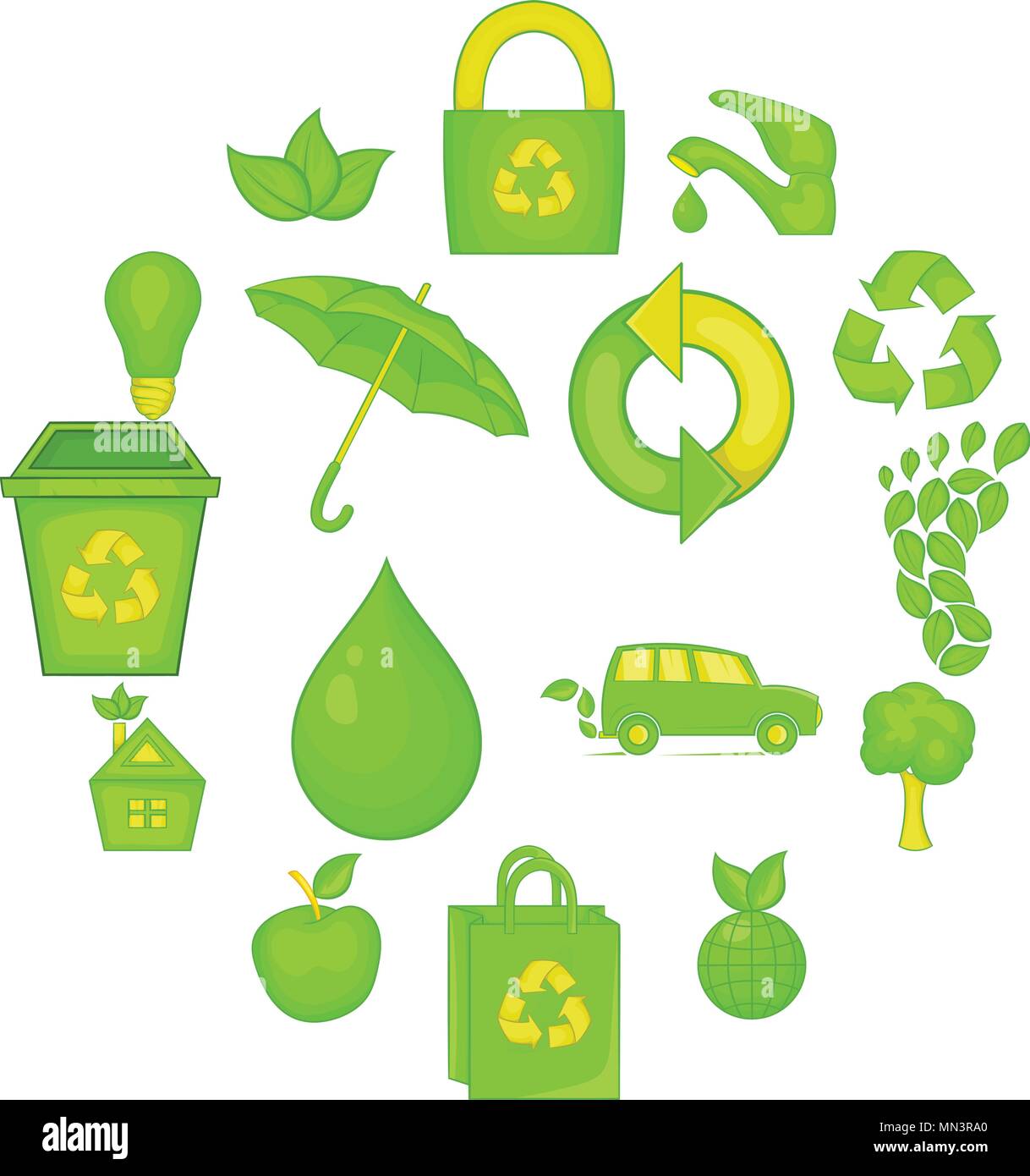 Nature icons set, cartoon style Stock Vector Image & Art - Alamy