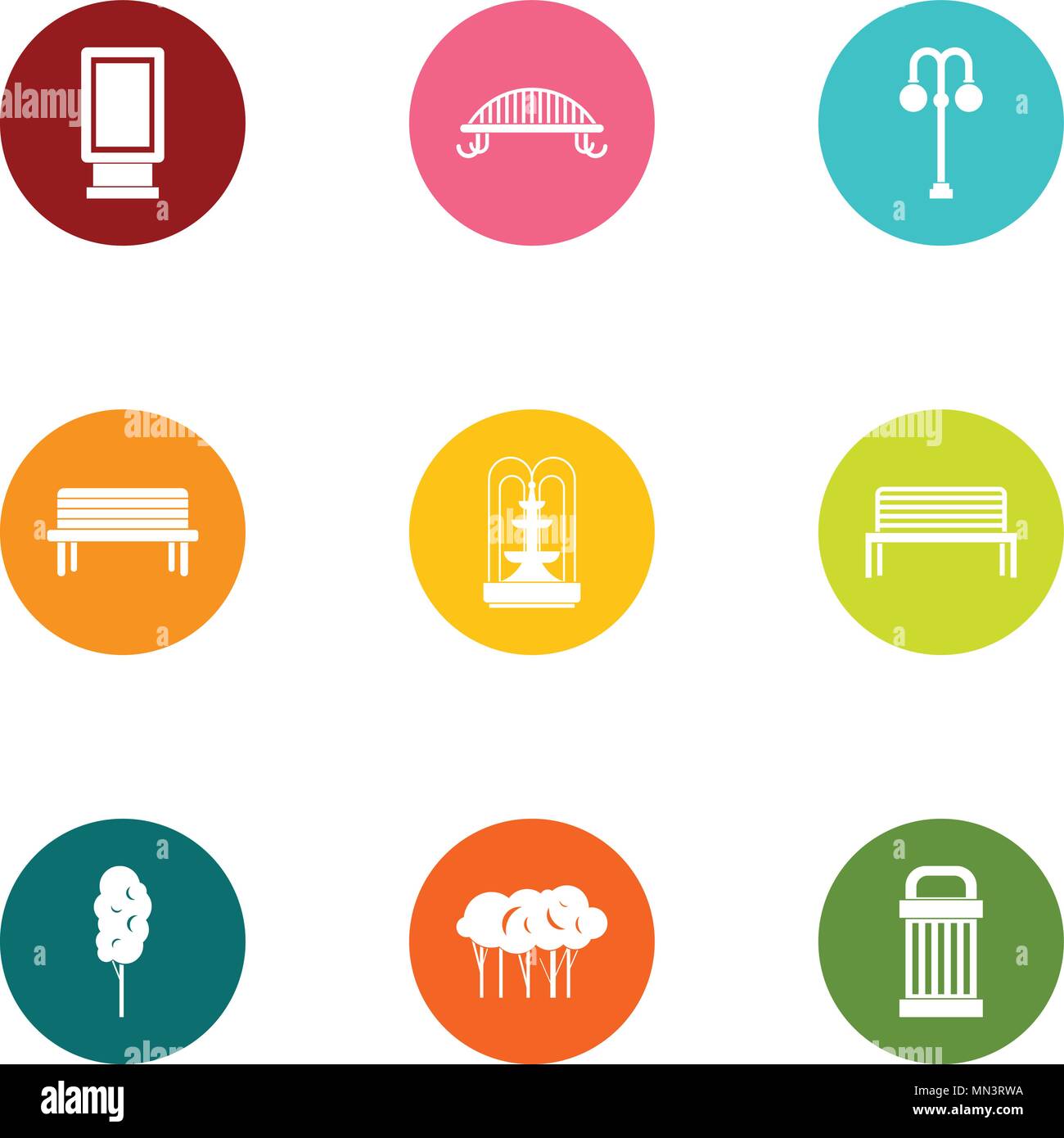 Park territory icons set, flat style Stock Vector Image & Art - Alamy