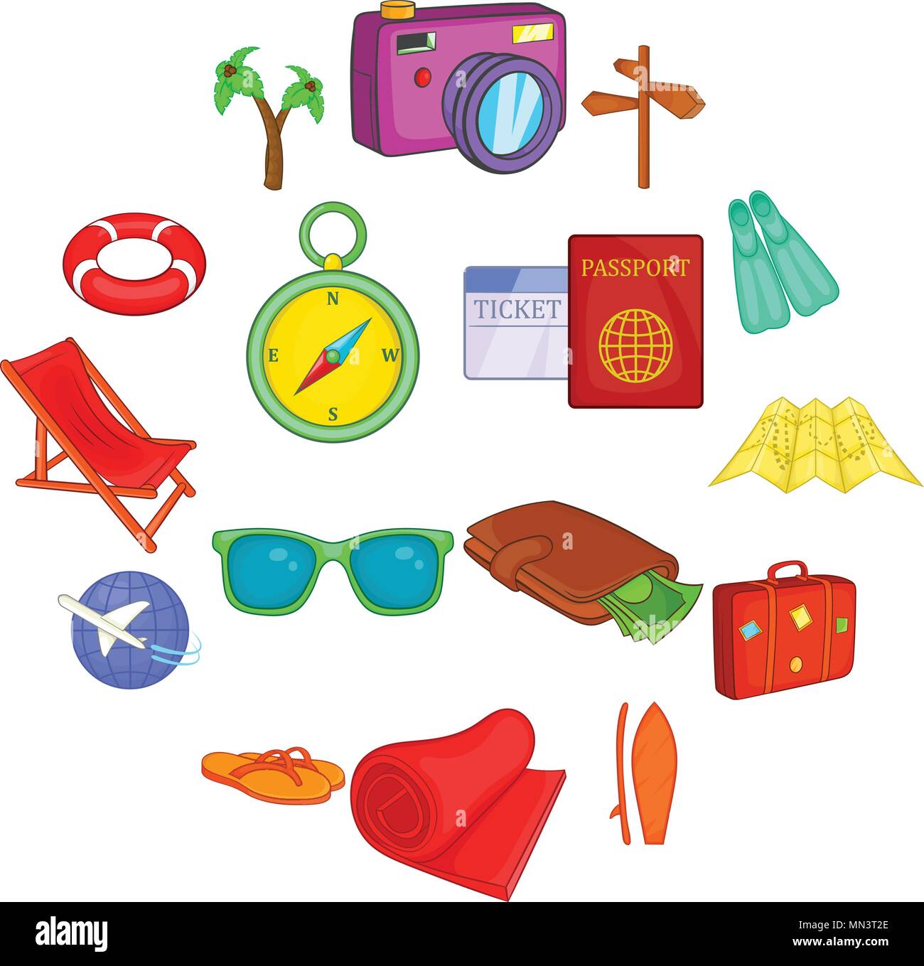 Travel icons set, cartoon style Stock Vector Image & Art - Alamy