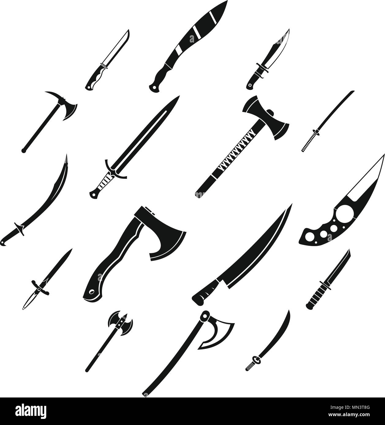 Steel arms symbols icons set, simple style Stock Vector Image & Art Alamy