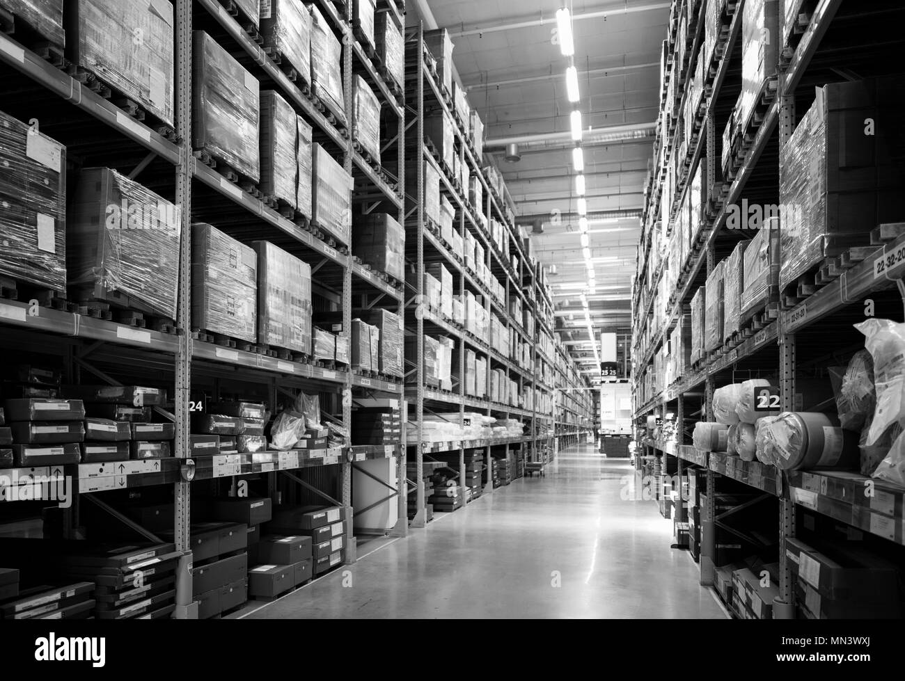 Interior of modern warehouse Stock Photo Alamy