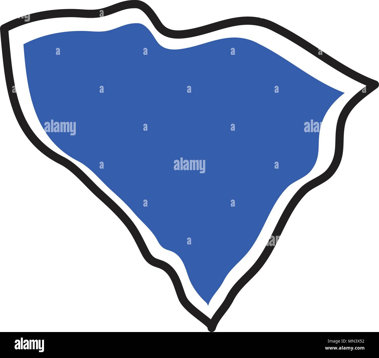 Isolated map of the state of South Carolina Stock Vector Image & Art ...