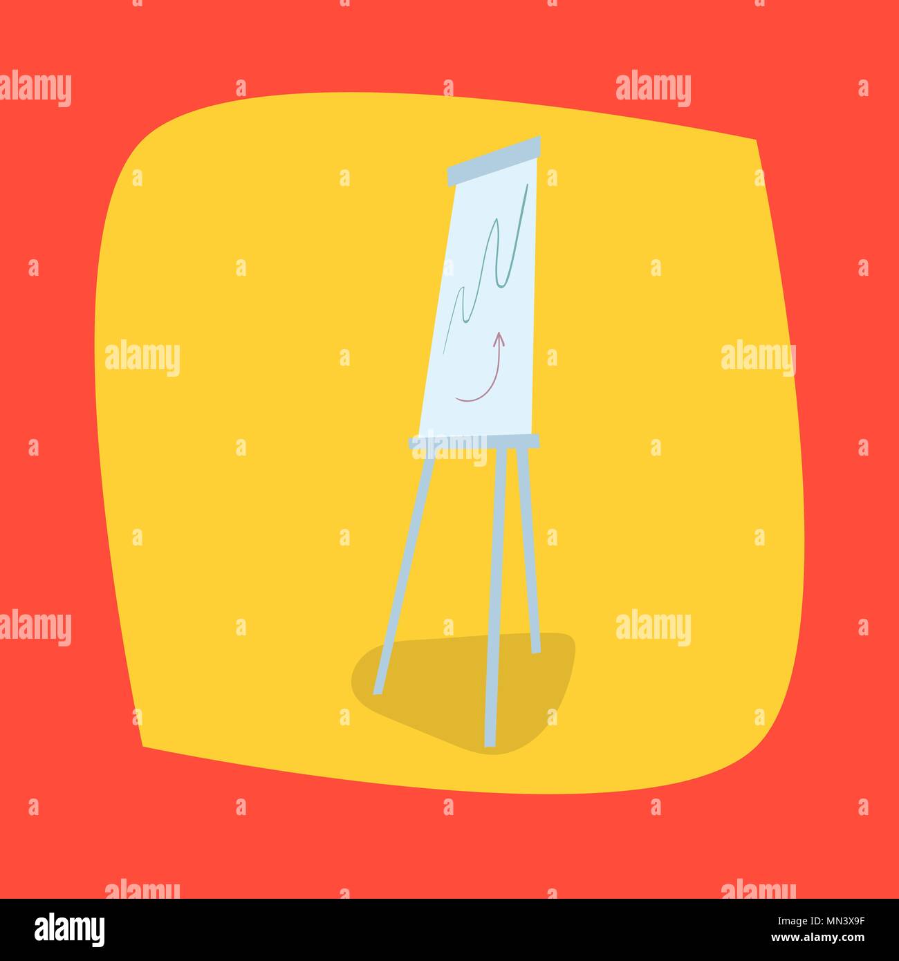 Funny whiteboard or marker board with positive graph charts. Icon of