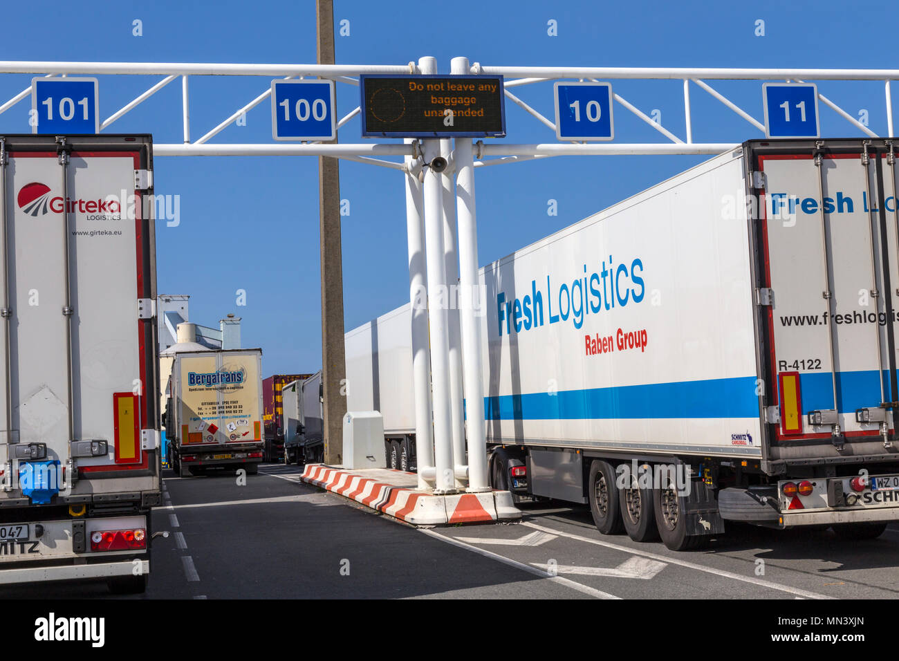 Lorry terminal at Calais, France Stock Photo - Alamy