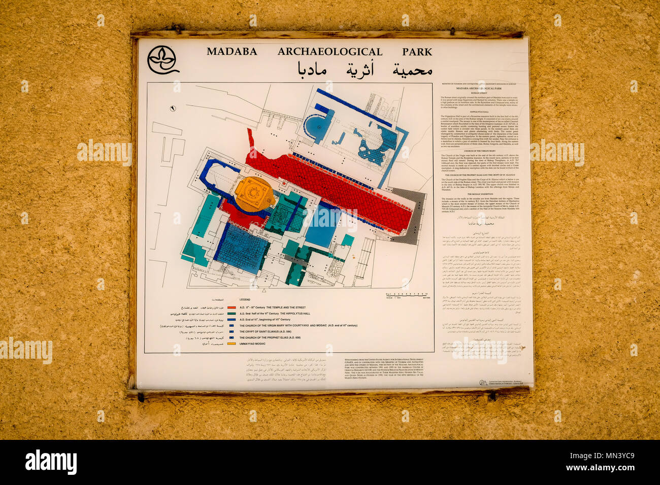 Map of the Madaba Archaeological Park Stock Photo Alamy