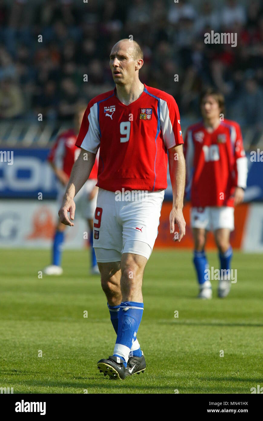 Jan Koller of Czech Republic during the Internatinal Friendly match between Czech Republic 0-1 Japan at TYOTA Arena, Prague, Czech on April 28, 2004. Credit: AFLO SPORT/Alamy Live News Stock Photo