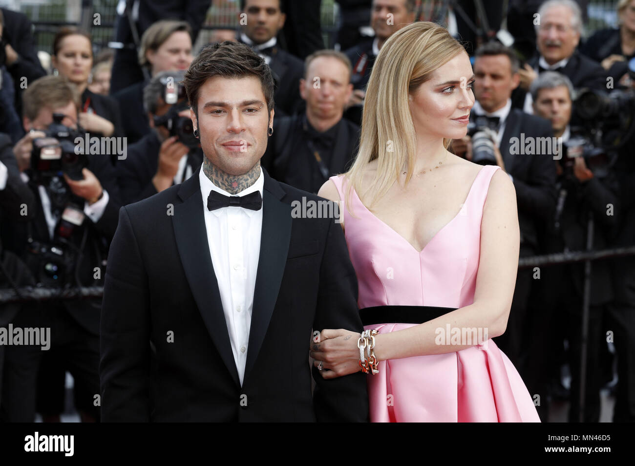 Federico Leonardo Lucia and Chiara Ferragni attending the 'Sink or Swim /  Le grand bain' premiere during the 71st Cannes Film Festival at the Palais  des Festivals on May 13, 2018 in