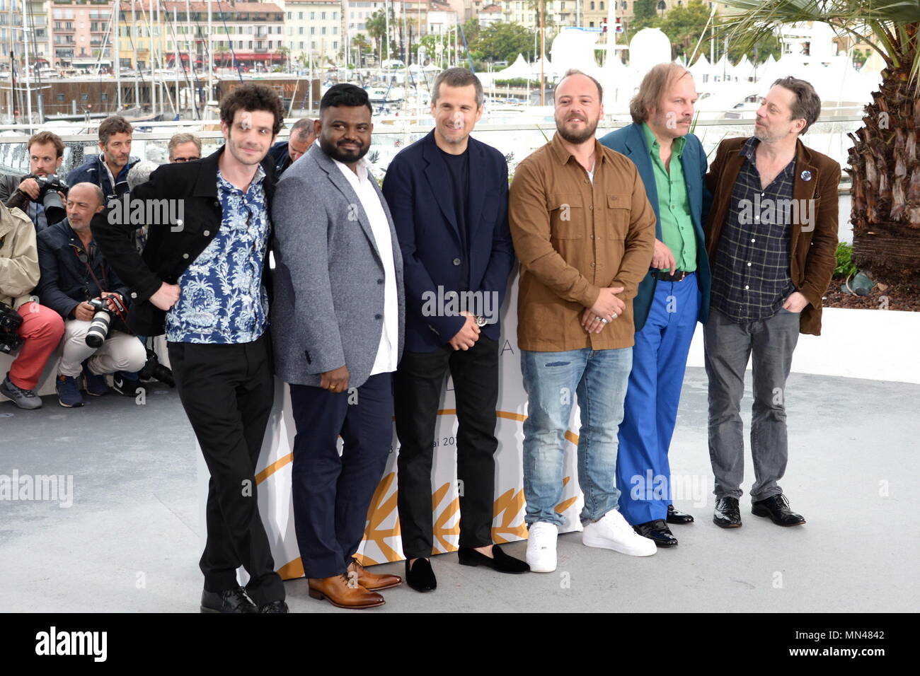 Cannes France 13th May 2018 Cannes France May 13 L R Actors Alban Ivanov Thamilchelvan Balasingham Guillaume Canet Mathieu Amalric Alban Ivanov Felix Moati And Philippe Katerine Attend The Photocall For The