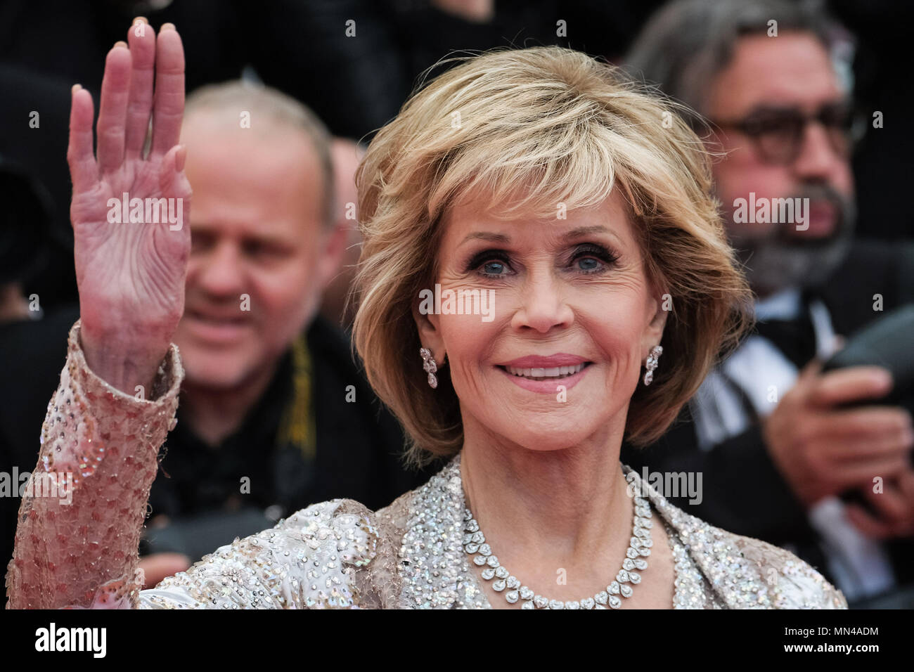 Cannes, France. 14th May, 2018. Jane Fonda on the 'BlacKkKlansman' Red Carpet on Monday 14 May 2018 as part of the 71st International Cannes Film Festival held at Palais des Festivals, Cannes. Pictured: Jane Fonda. Picture by Credit: Julie Edwards/Alamy Live News Stock Photo