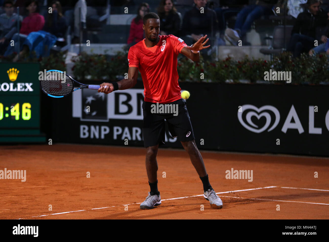 Foro Italico, Rome, Italy. 14th May, 2018. Italian Open Tennis; Gael  Monfils (FRA) in action during