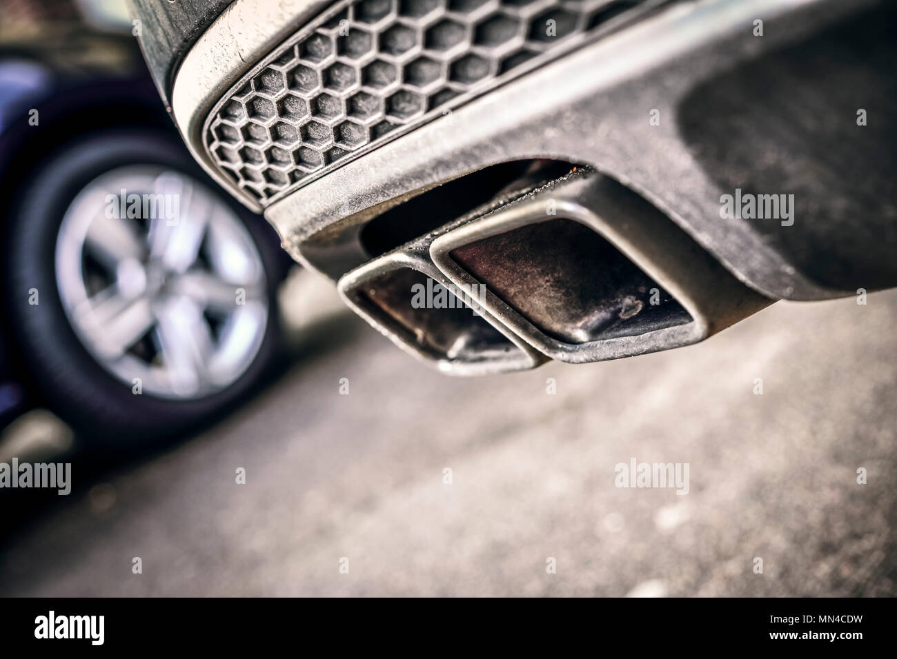Car exhaust, Autoauspuff Stock Photo