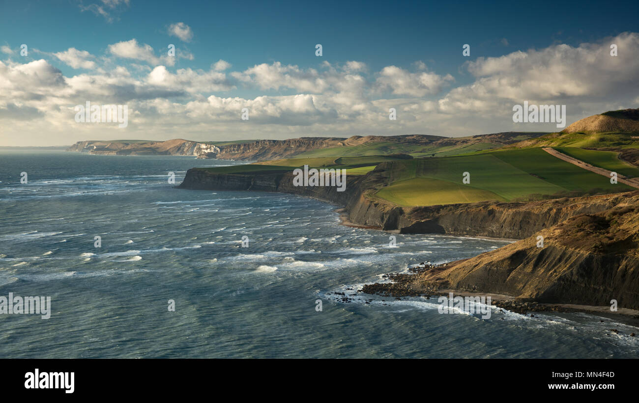 The Jurassic Coast from St Aldhem's Head, Dorset, England, UK Stock Photo