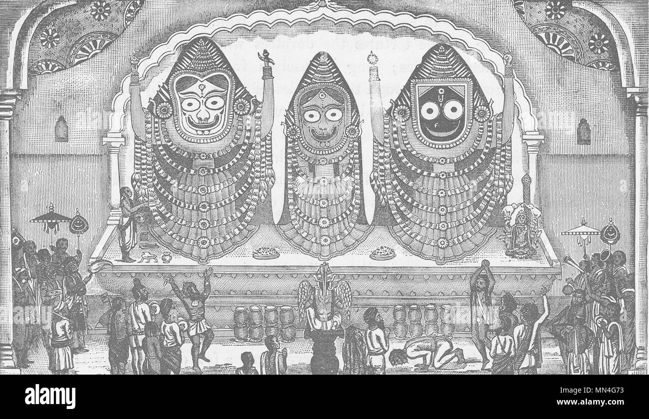 INDIA. Idols in the temple of Jagganath 1892 old antique vintage print picture Stock Photo