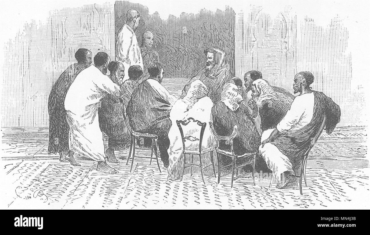MOROCCO. Deputation of Jews 1882 old antique vintage print picture Stock Photo