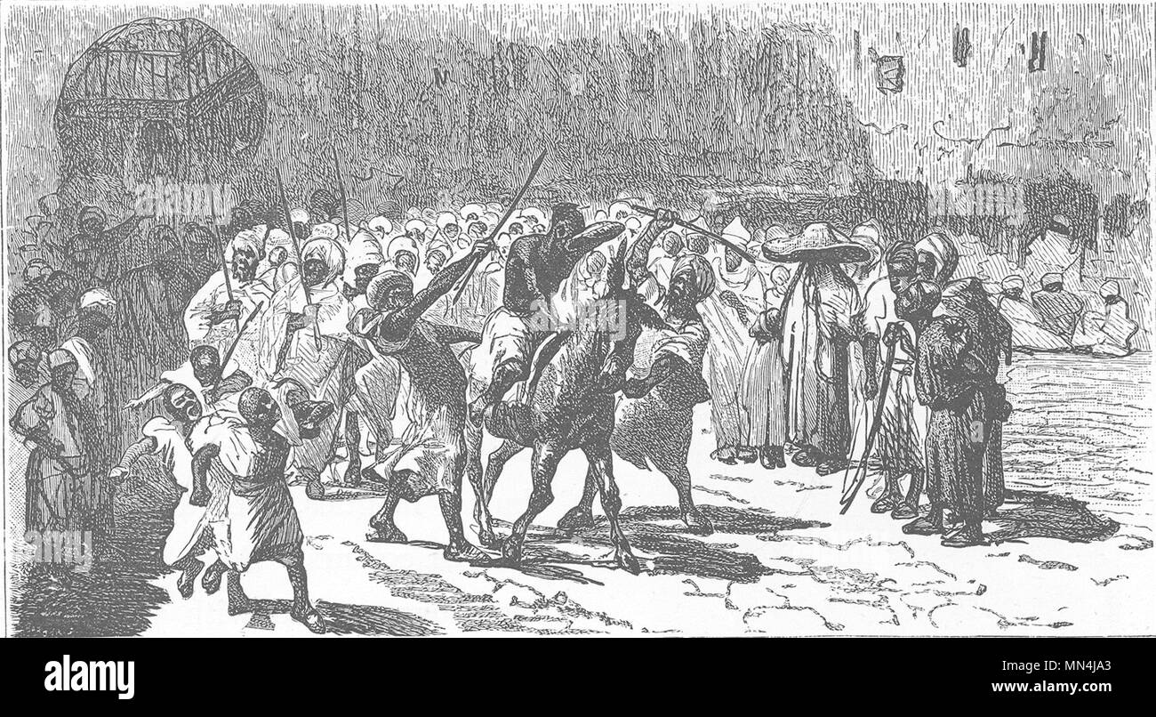 MOROCCO. Punishing a thief 1882 old antique vintage print picture Stock Photo