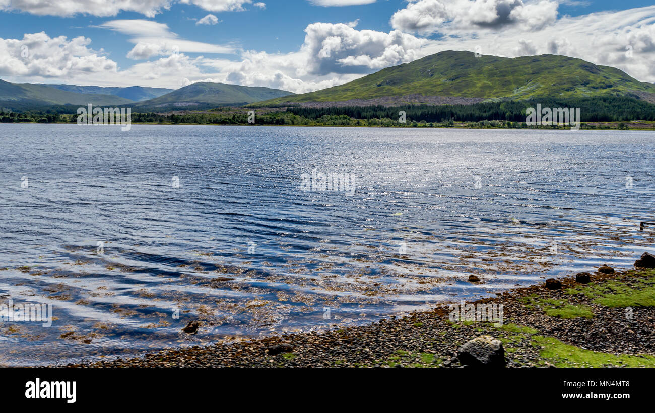 Loch Eil on a cold winters day in Lochaber in the Scottish Highlands Stock Photo