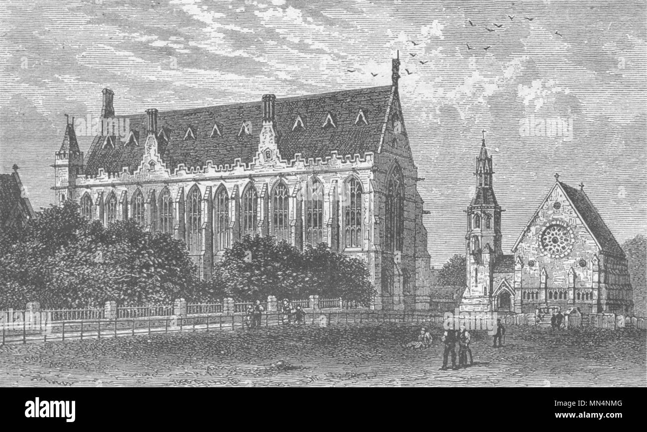 GLOS. Bristol. Clifton College 1898 old antique vintage print picture