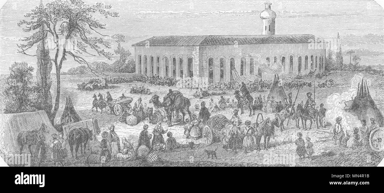 RUSSIA. Amoor. Bazaar fair Nertchinsk-Asia 1870 old antique print picture Stock Photo