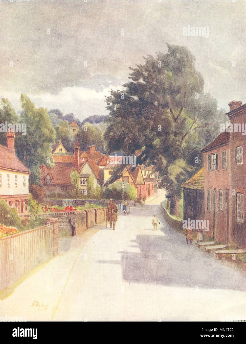 SURREY. Puttenham. Surrey 1914 old antique vintage print picture Stock Photo