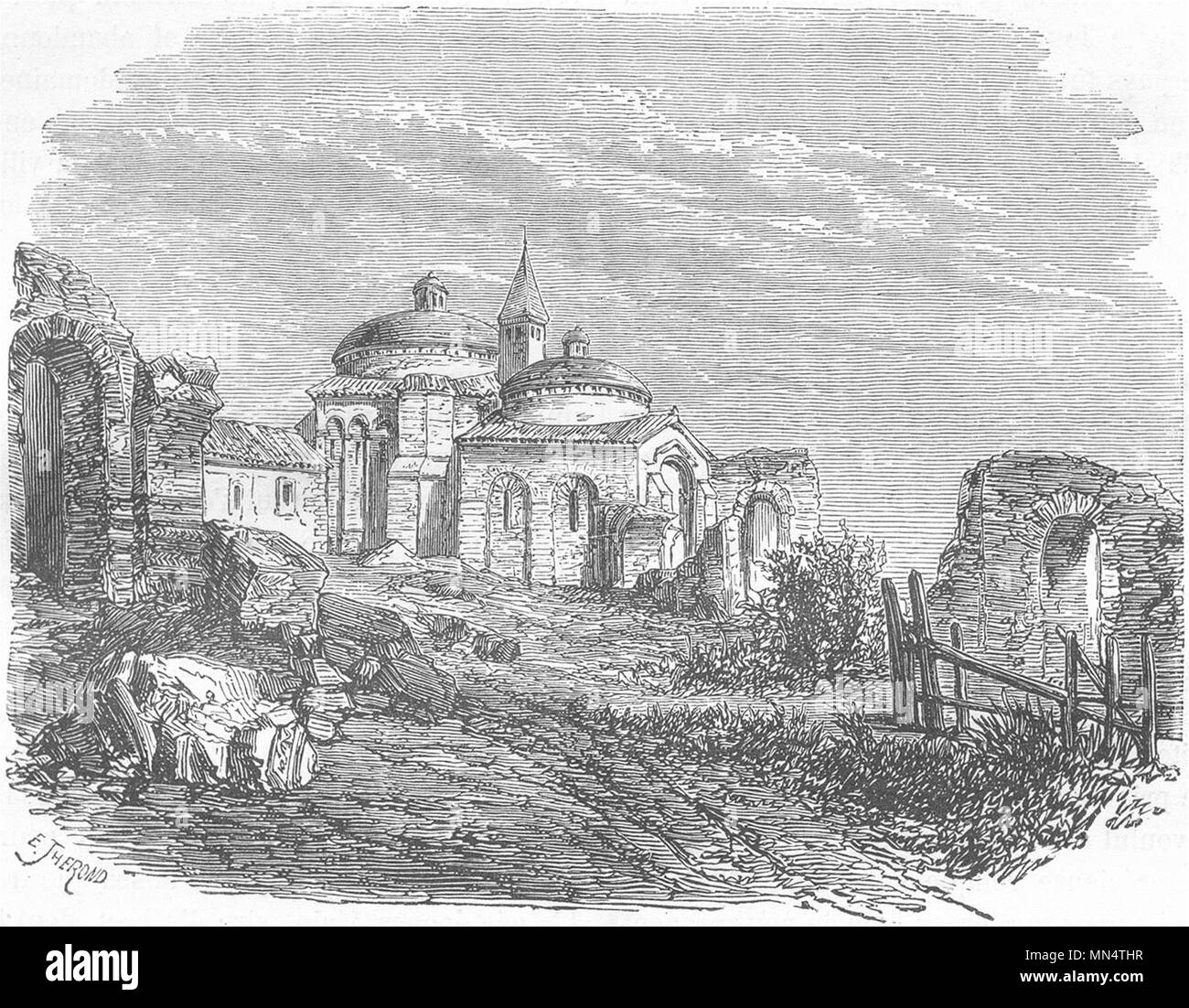 Dordogne Ancien Temple Romain A Perigueux 11 Old Antique Print Picture Stock Photo Alamy