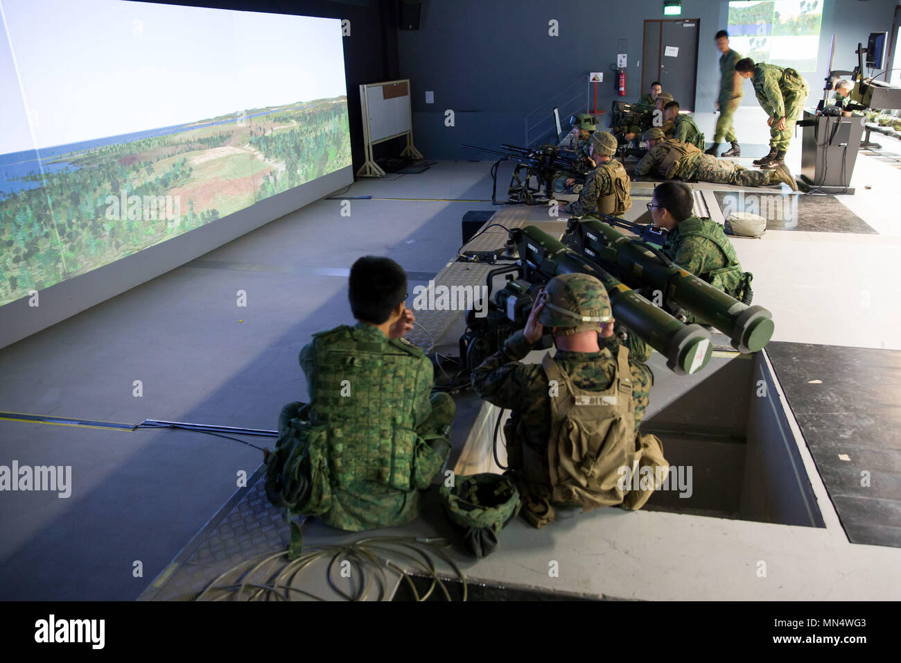 U S Marines Test Their Decision Making Skills With Various Singapore Armed Forces Weapon Systems During A