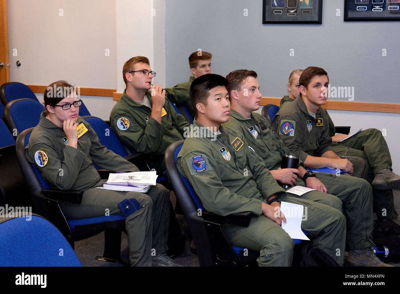 Cadets in the Powered Flight training program receive a pre-flight ...