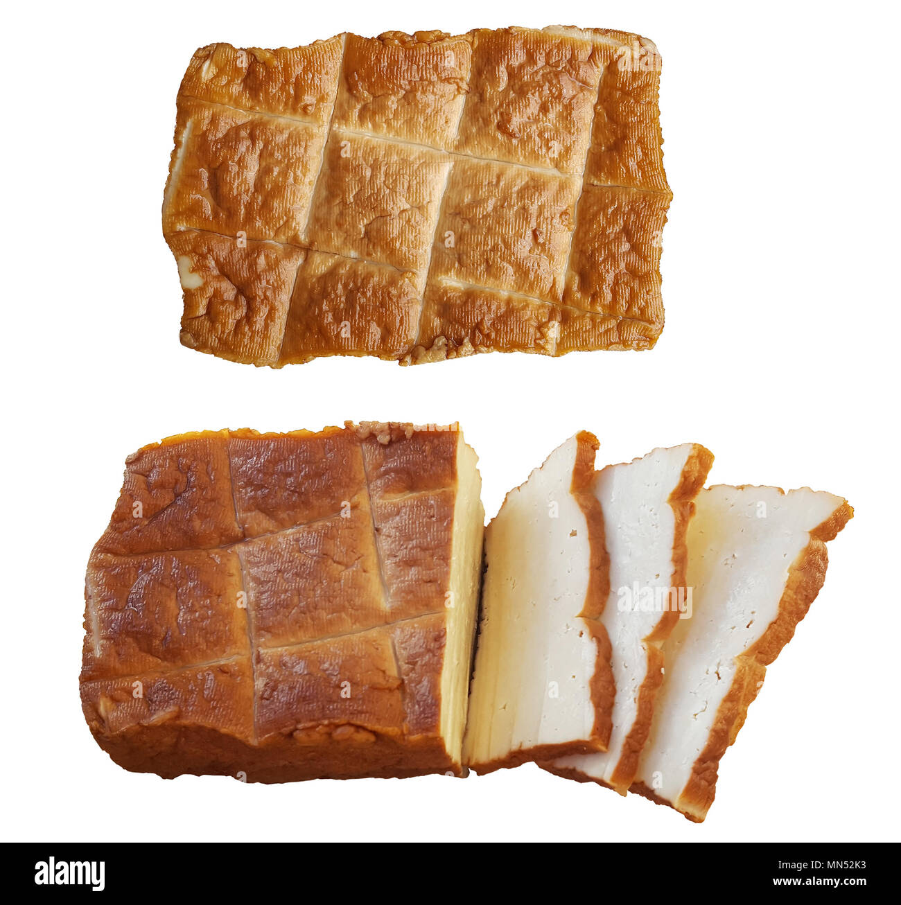 smoked tofu vegetarian cheese from soy isolated Stock Photo Alamy