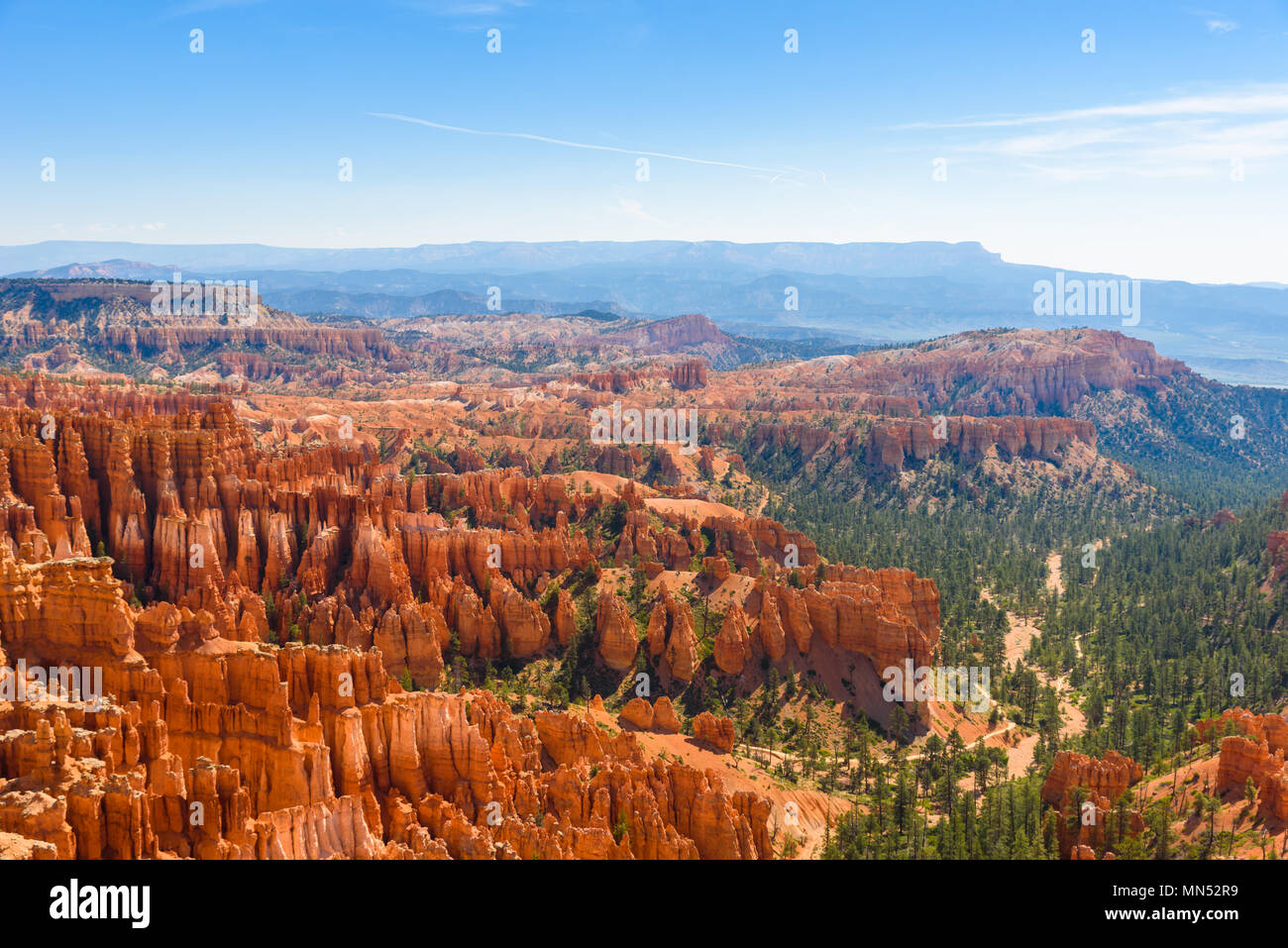 Sunset Point Bryce Scenic view of beautiful red rock hoodoos and the Amphitheater from ...