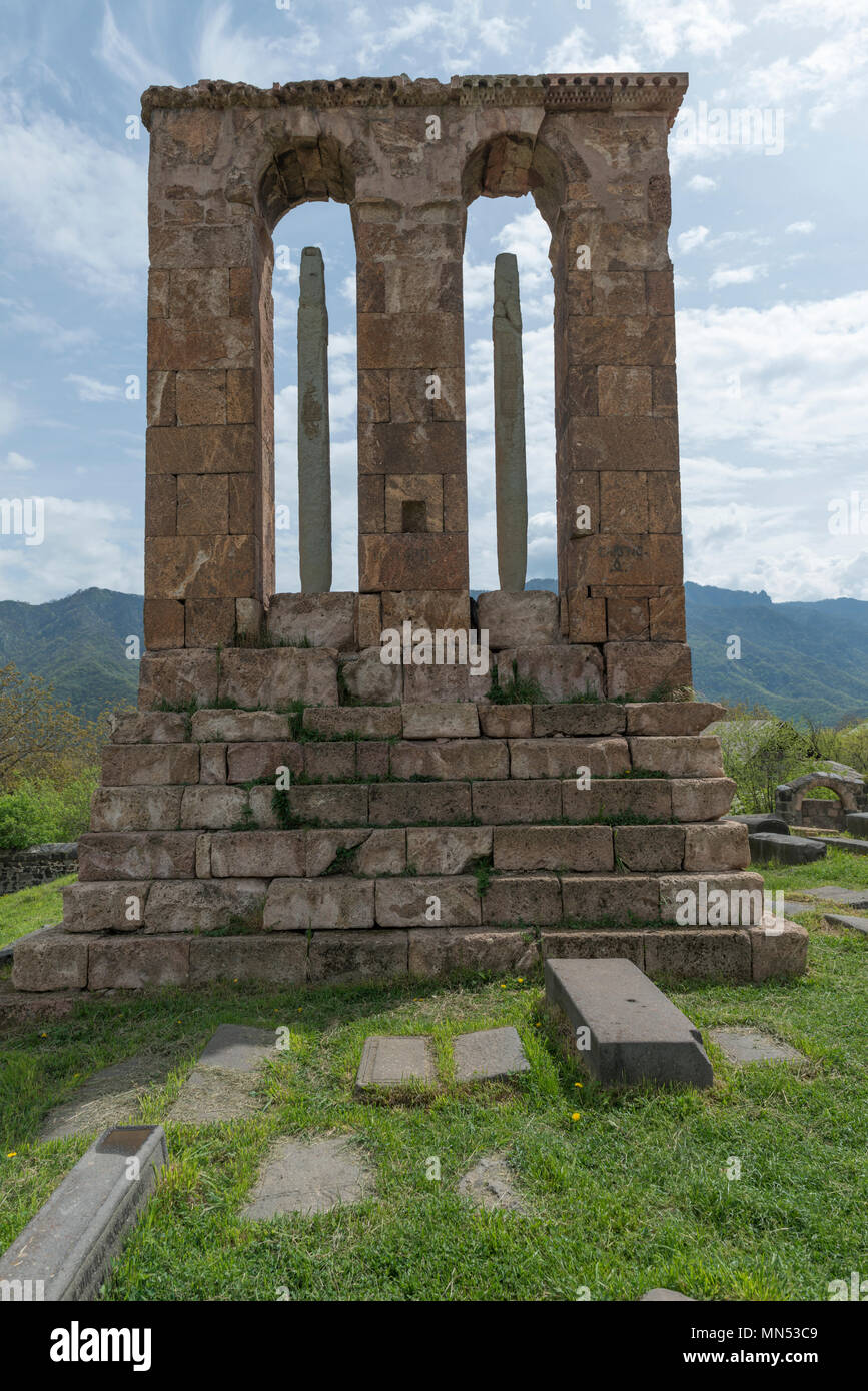 Funerary monument at the Odzun church in the village Odzun, Lori province, Armenia Stock Photo
