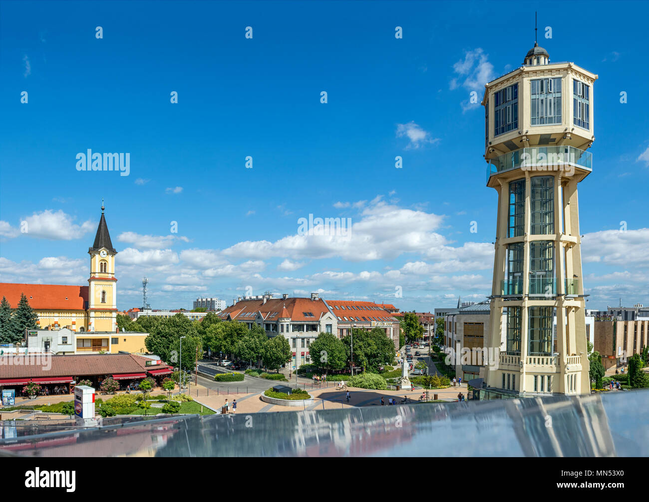 Siófok city is one of most popular holiday destinations.Hungarians often call the town as the capital of Balaton.Old wooden water tower on city center Stock Photo