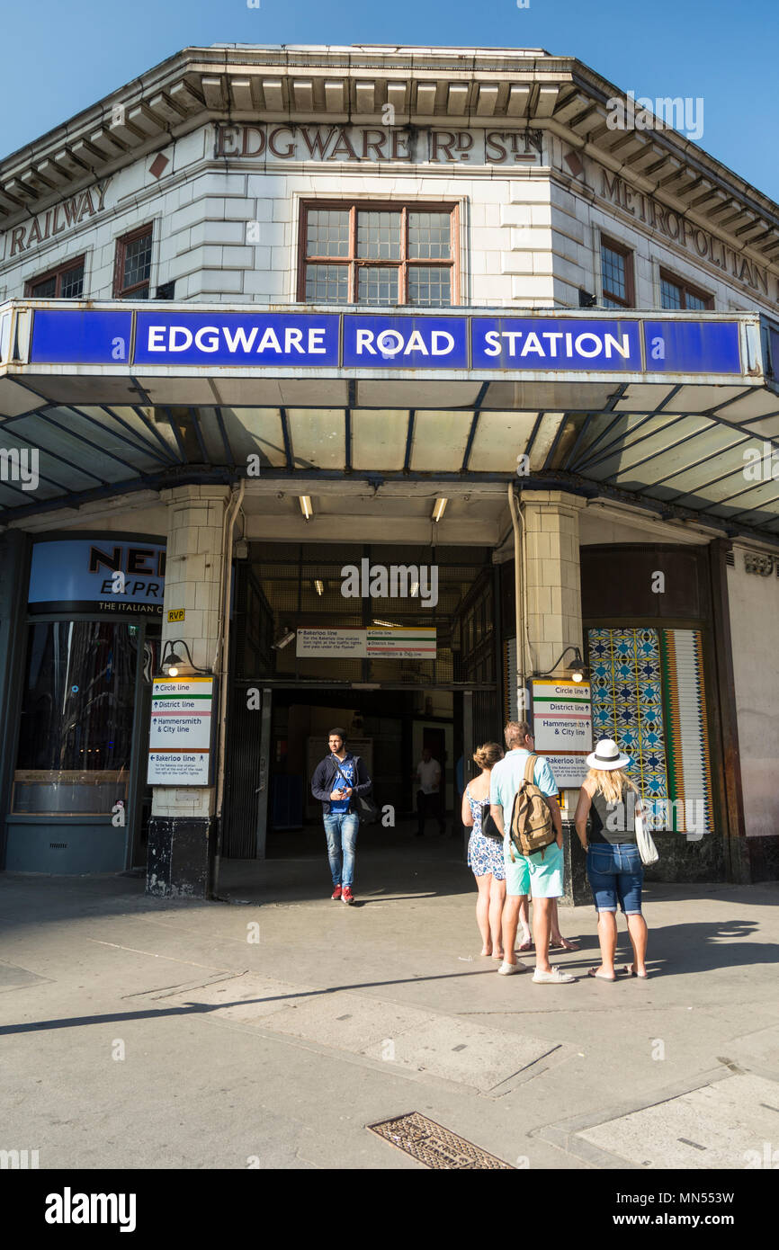 Exterior of Edgware Road station, Cabbell Street, London, UK Stock Photo