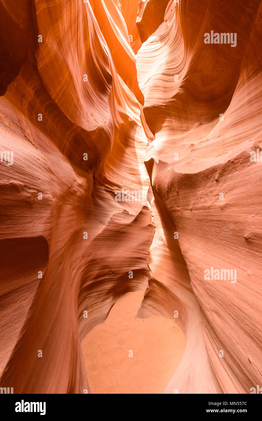 Path through Antelope Canyon - located on Navajo land near Page ...