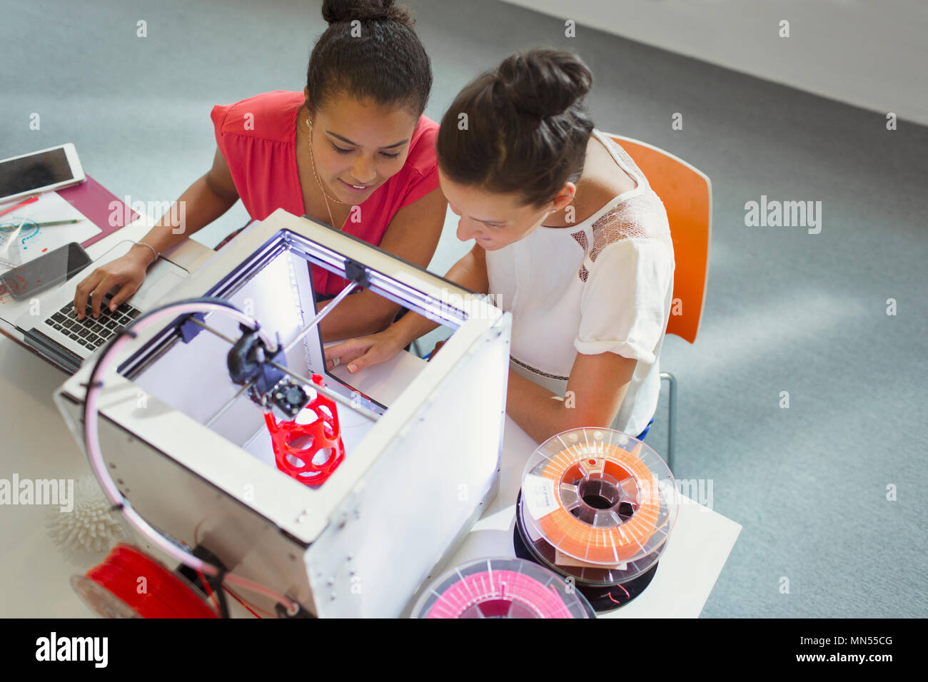 Female designers using 3D printer Stock Photo