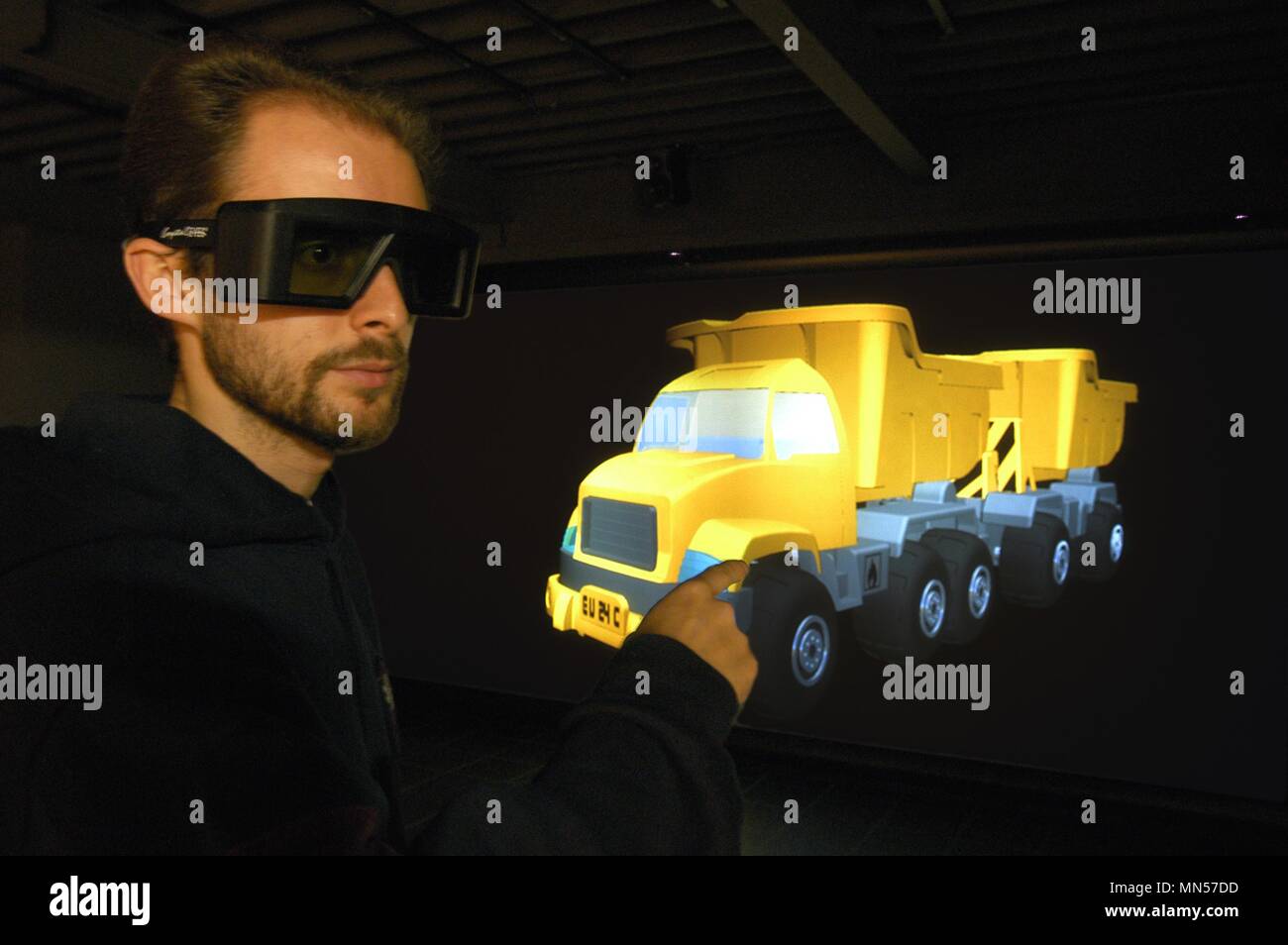 University of Milan - Bovisa (Italy), department of Design, laboratory of Virtual Models, three-dimensional projection of a truck Stock Photo
