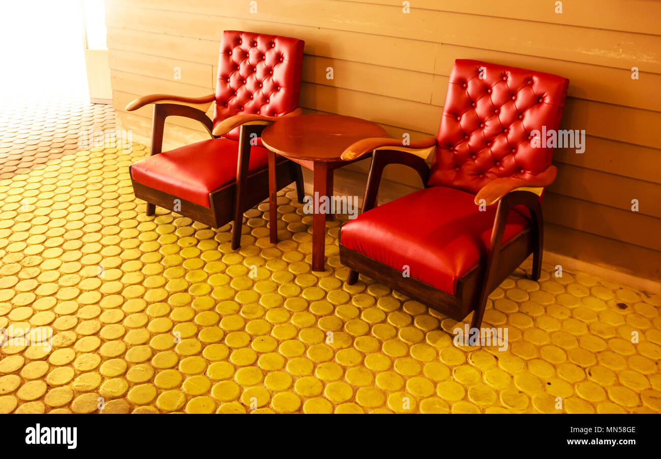 Red vintage armchairs hires stock photography and images Alamy