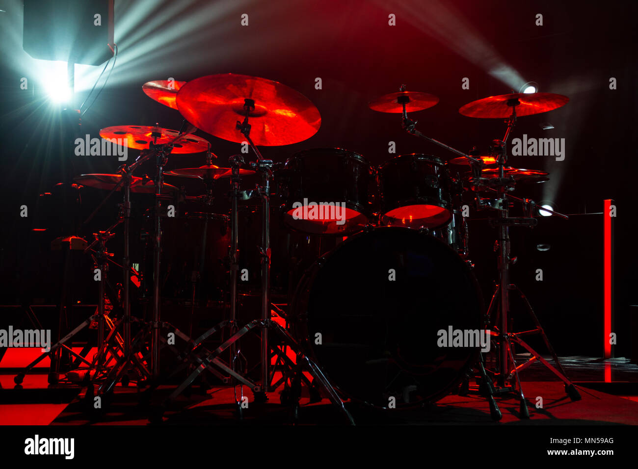 Empty concert stage with instruments hi-res stock photography and ...