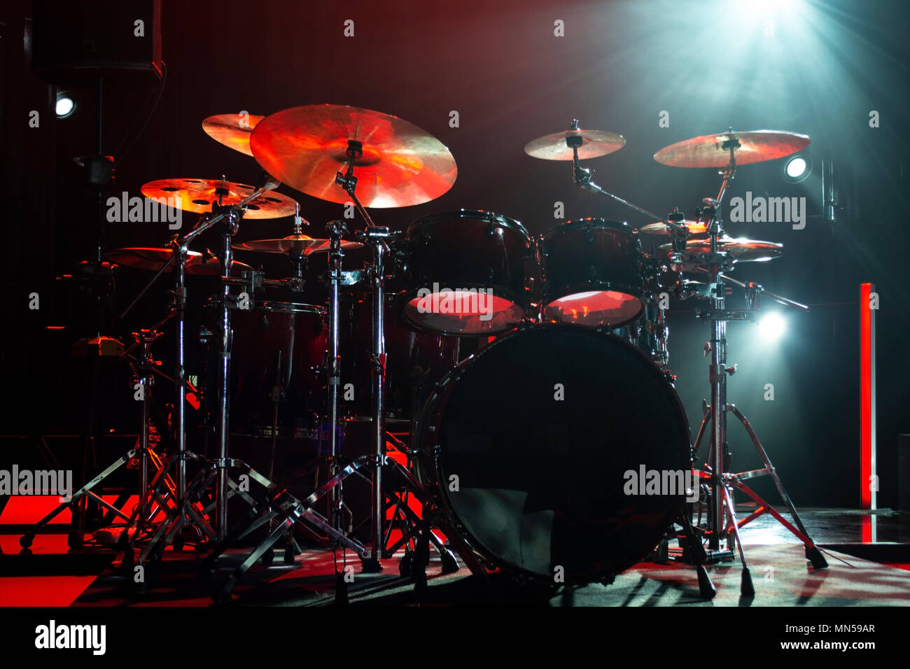 Empty concert stage with instruments hi-res stock photography and ...