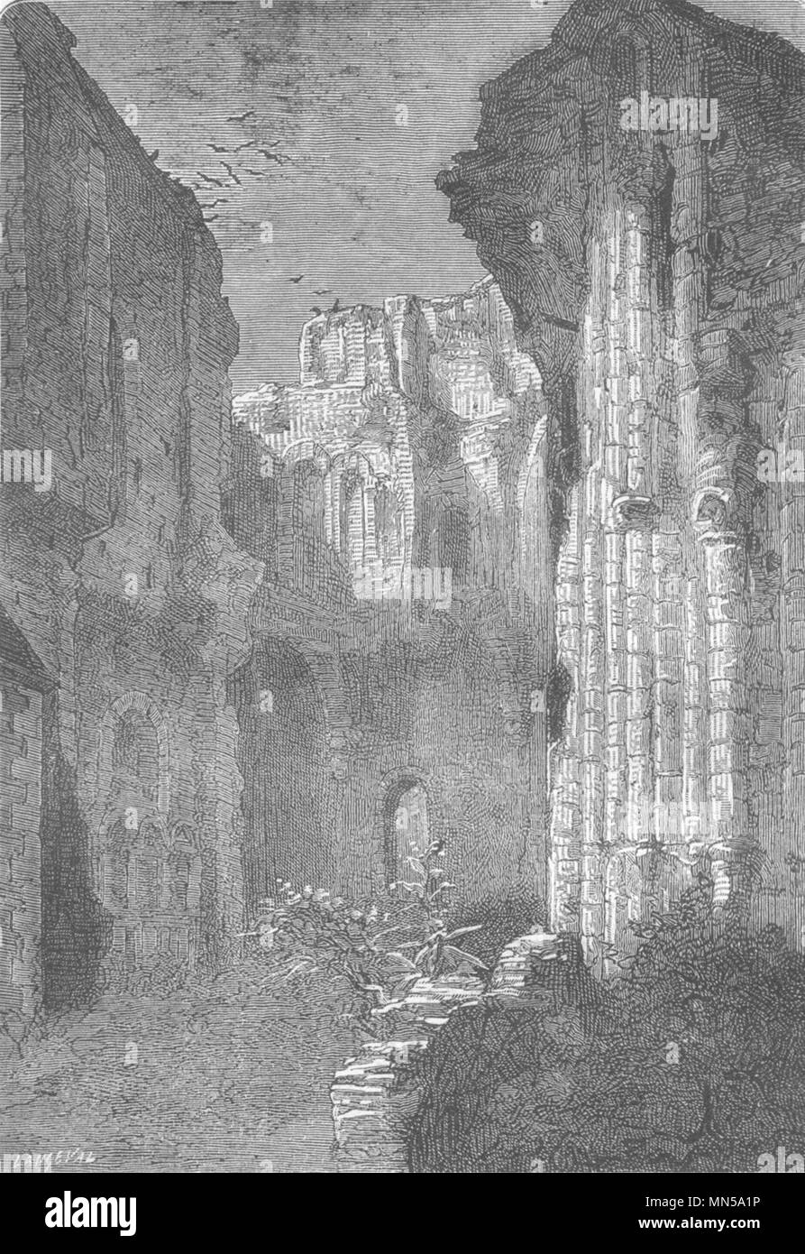 MAINE-LOIRE. Angers. Ruines de l'Eglise St-Laurent 1880 old antique print Stock Photo