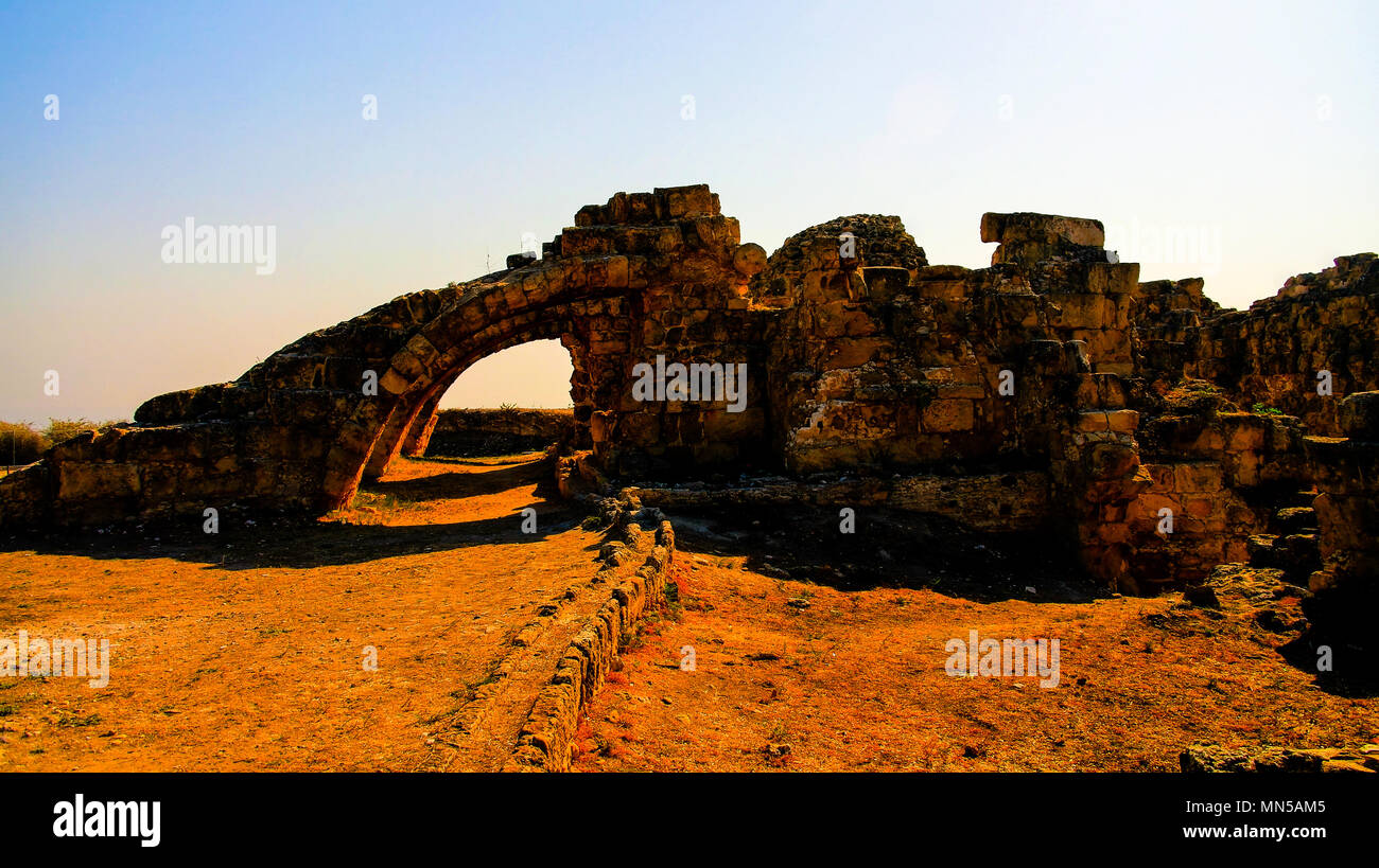 Ancient ruins of Salamis near Famagusta, Nothern Cyprus Stock Photo