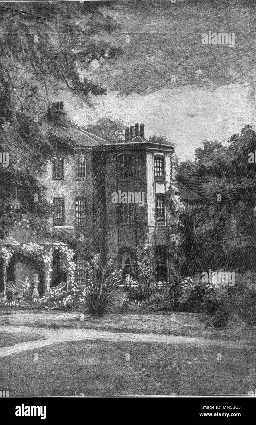 House of charles darwin vintage engraved illustration published in