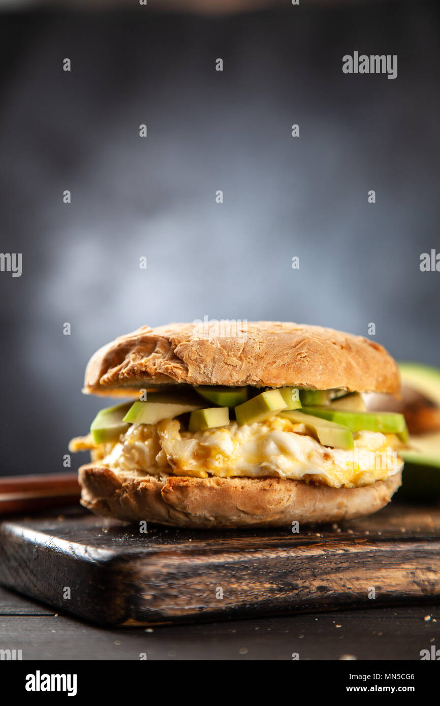 Homemade avocado and egg sandwich Stock Photo - Alamy