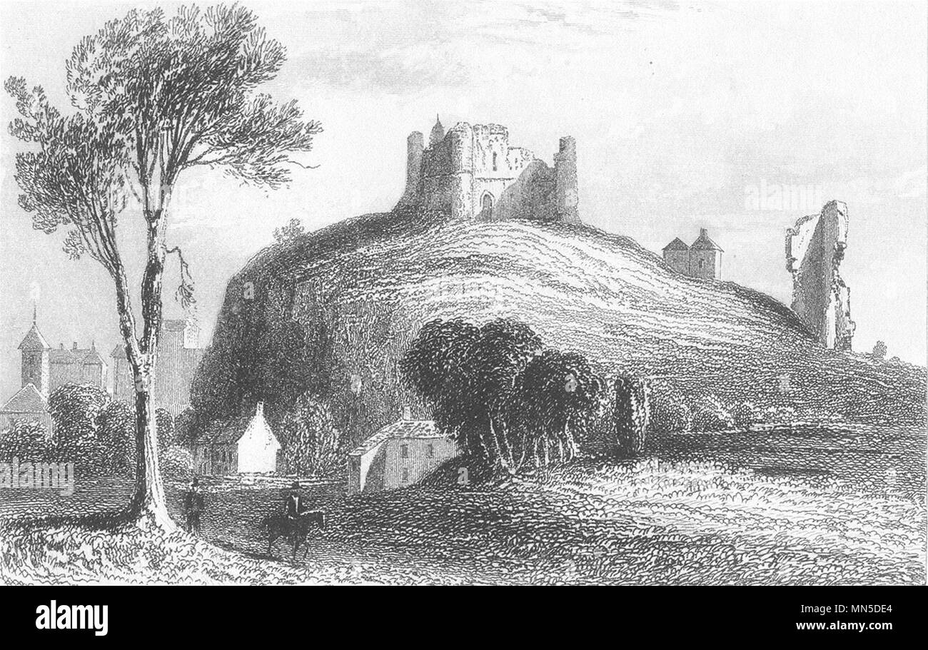 YORKSHIRE. Knaresborough Castle, Yorkshire. DUGDALE 1845 old antique print Stock Photo