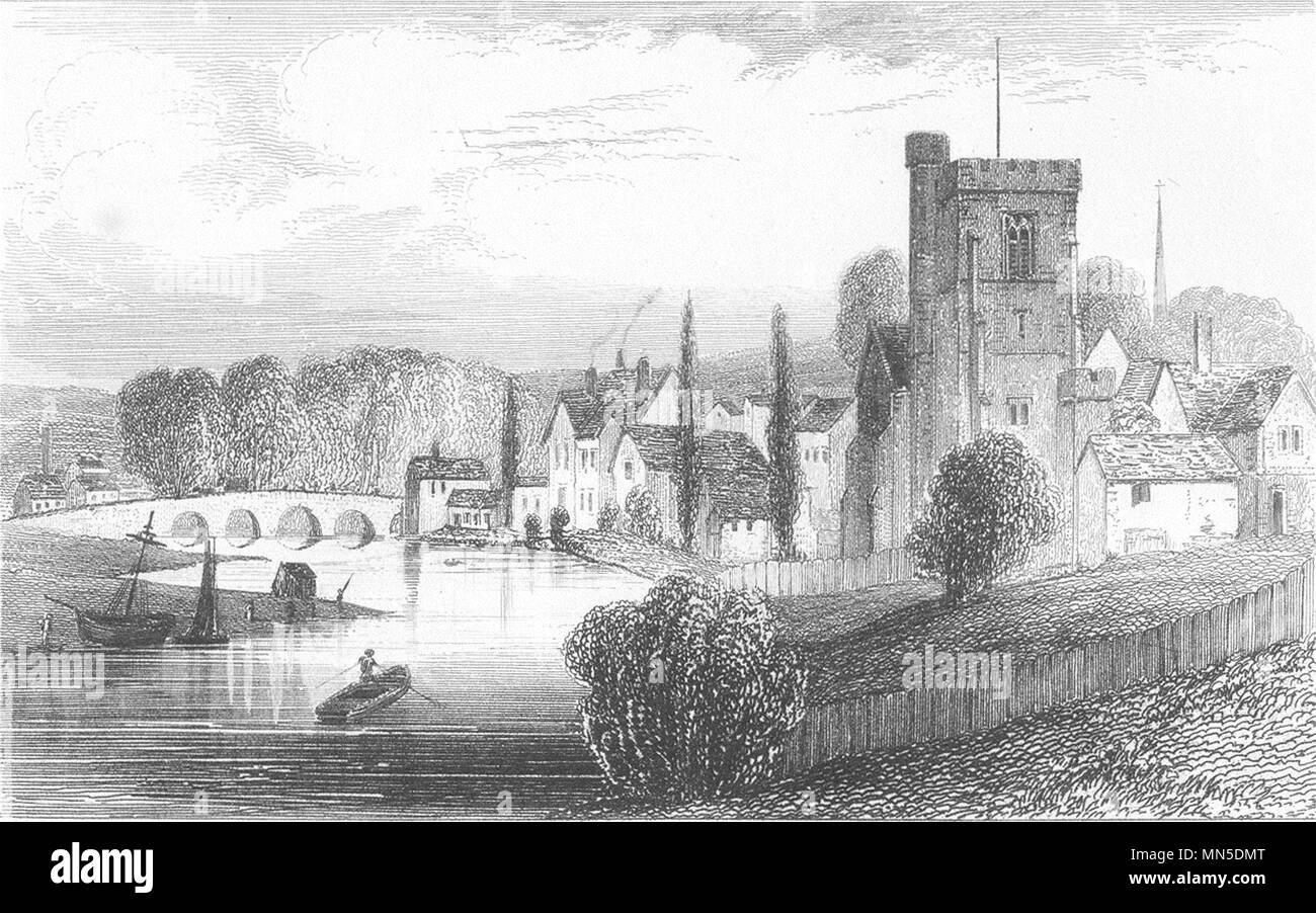 KENT. Maidstone, Kent. DUGDALE 1845 old antique vintage print picture Stock Photo