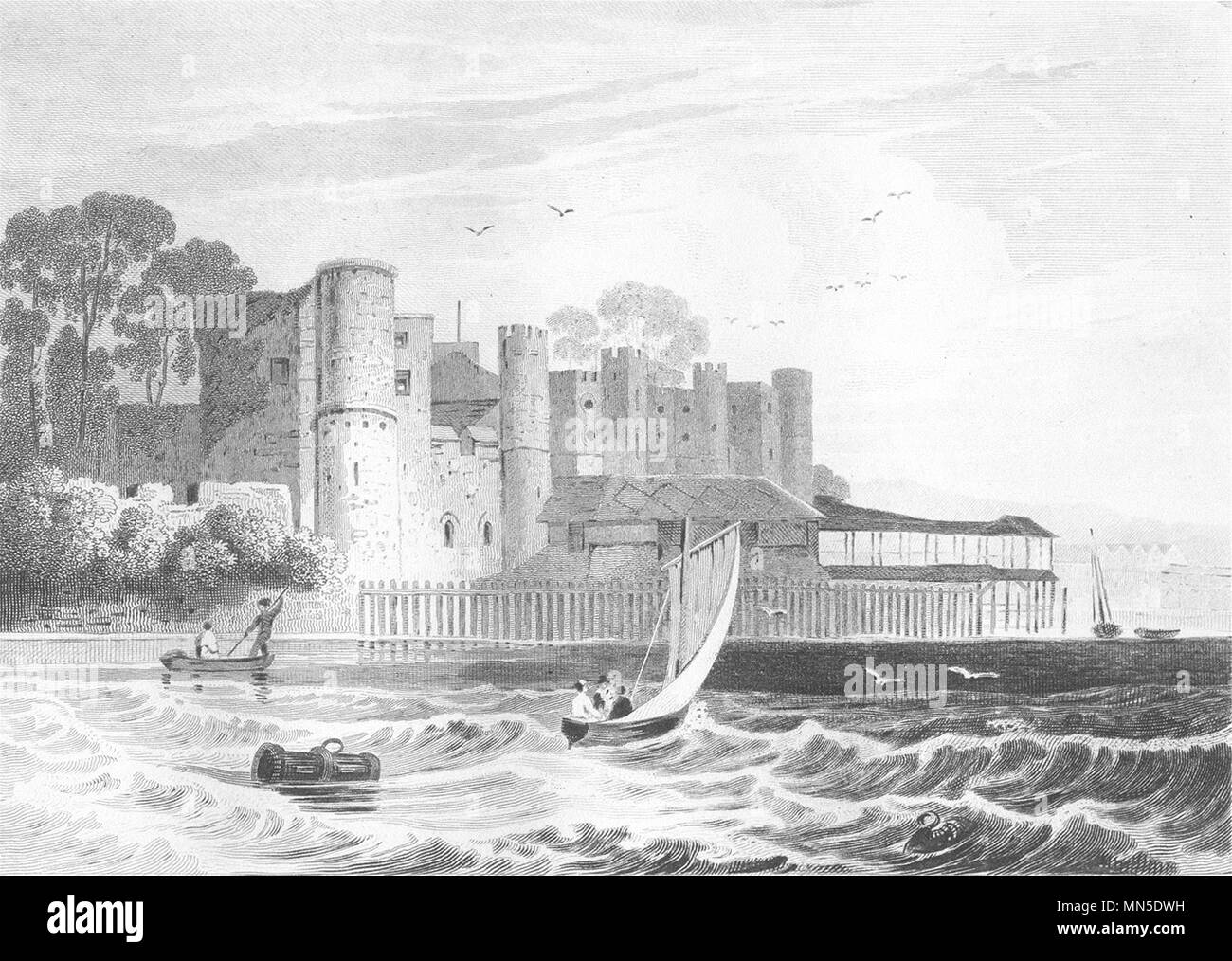 KENT. Upnor Castle, Kent. DUGDALE 1845 old antique vintage print picture Stock Photo