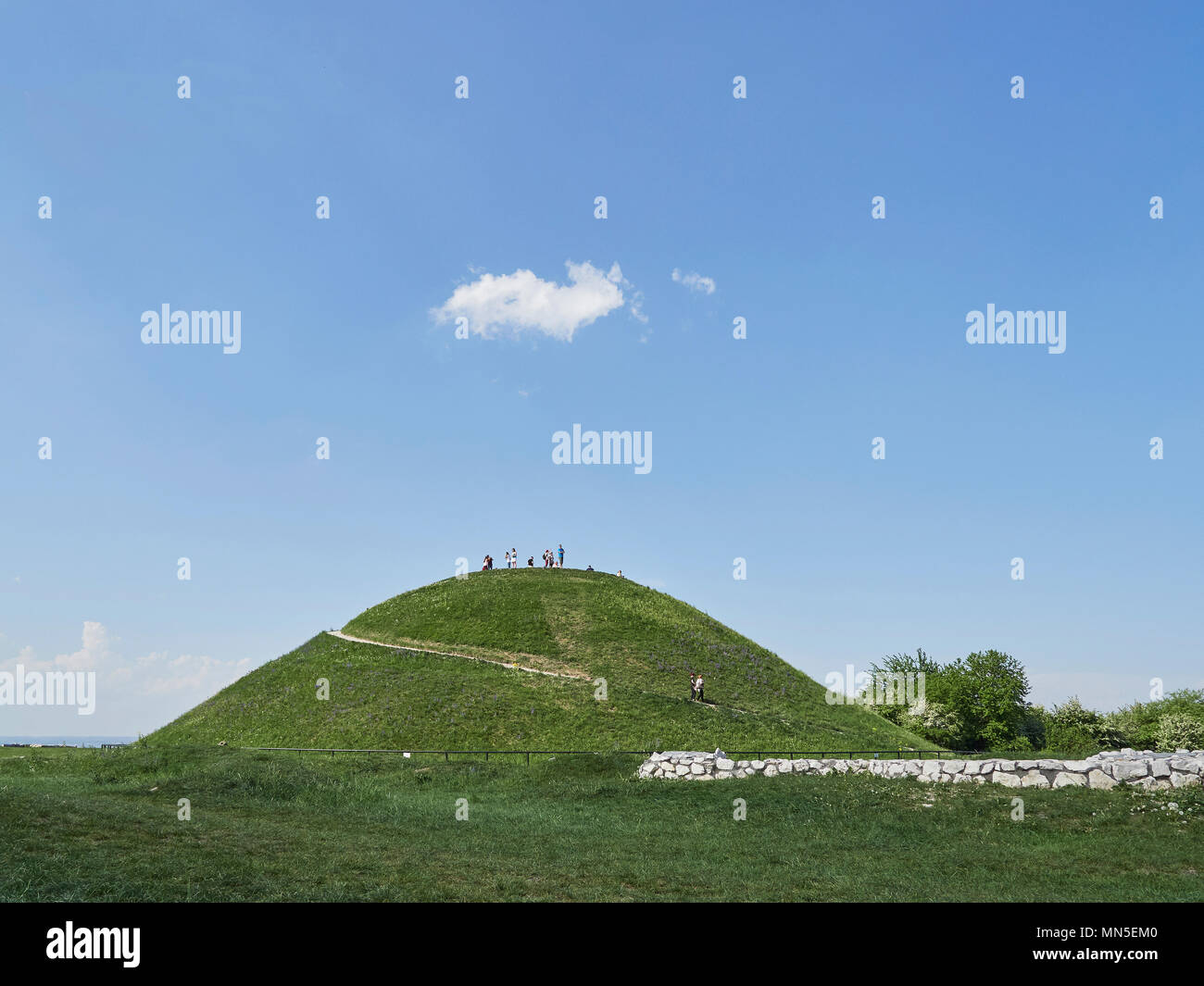 Krakow the Krakus mound or tumulus located in the Podgorze district Poland Stock Photo